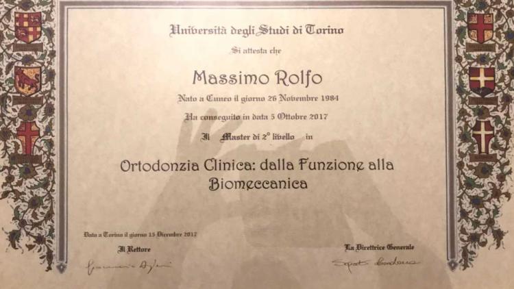 Certificazione Dott. Rolfo